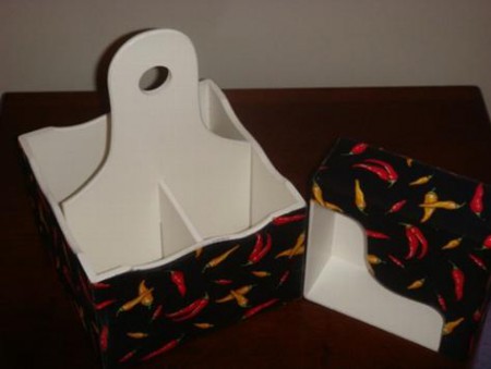 Conjunto Porta-Talheres e Porta-Guardanapos